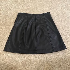 Black Faux Leather Skirt